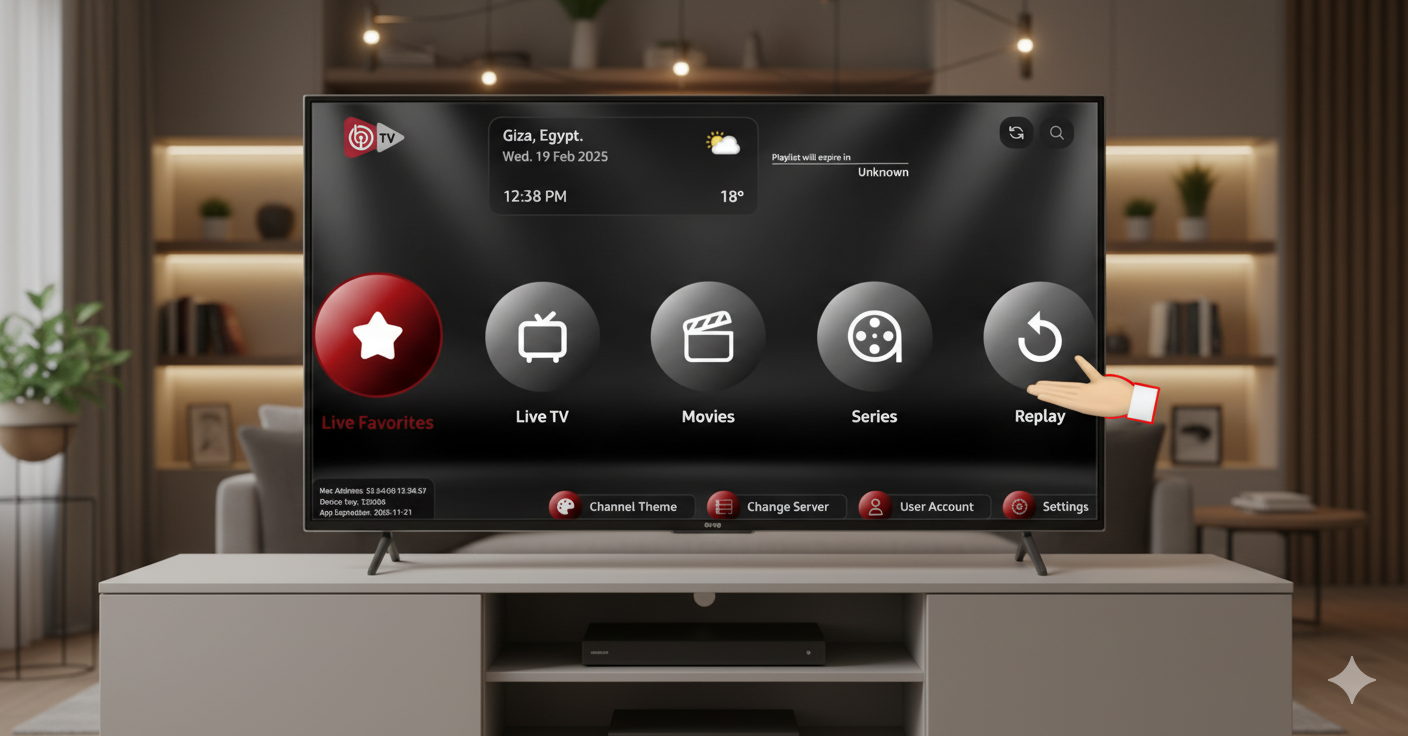 Abonnement IBO Player Pro affiché sur un téléviseur : chaînes TV, films et séries